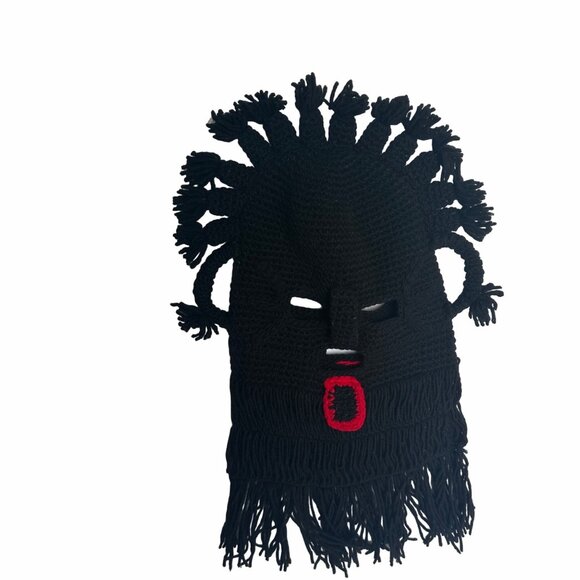 Aya Huma Diablo Umo Incas Adult Mask Ecuador Handmade Black Inti Raymi Black New - Picture 3 of 5